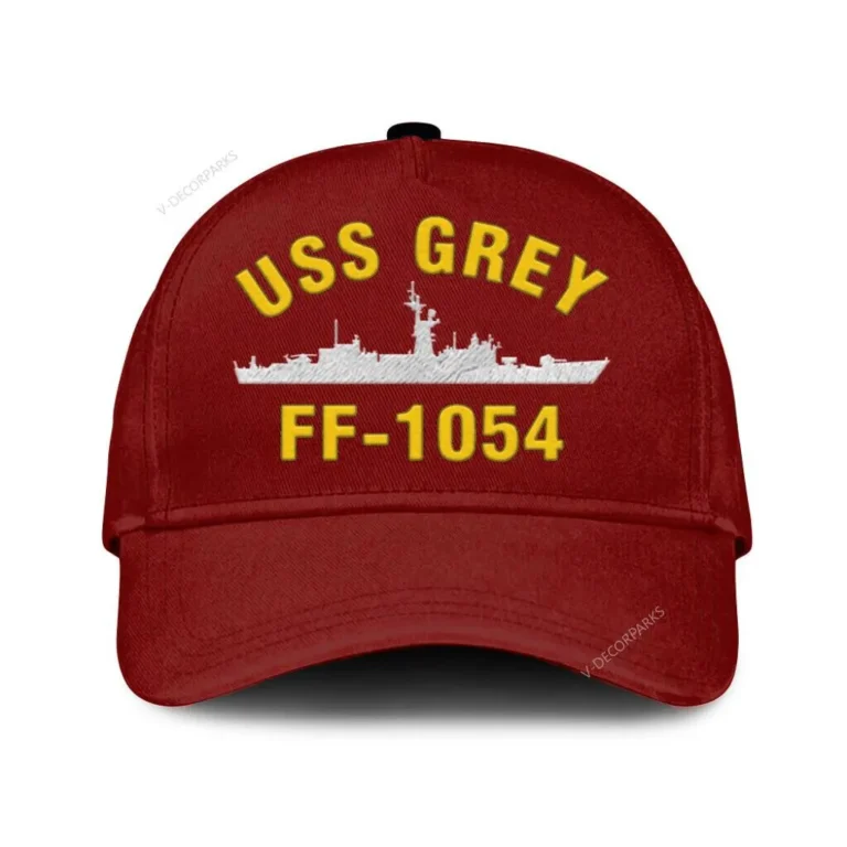 Uss Grey Ff-1054 Classic Cap, Custom Print/embroidered Us Navy Ships Classic Baseball Cap, Gift For Navy Veteran