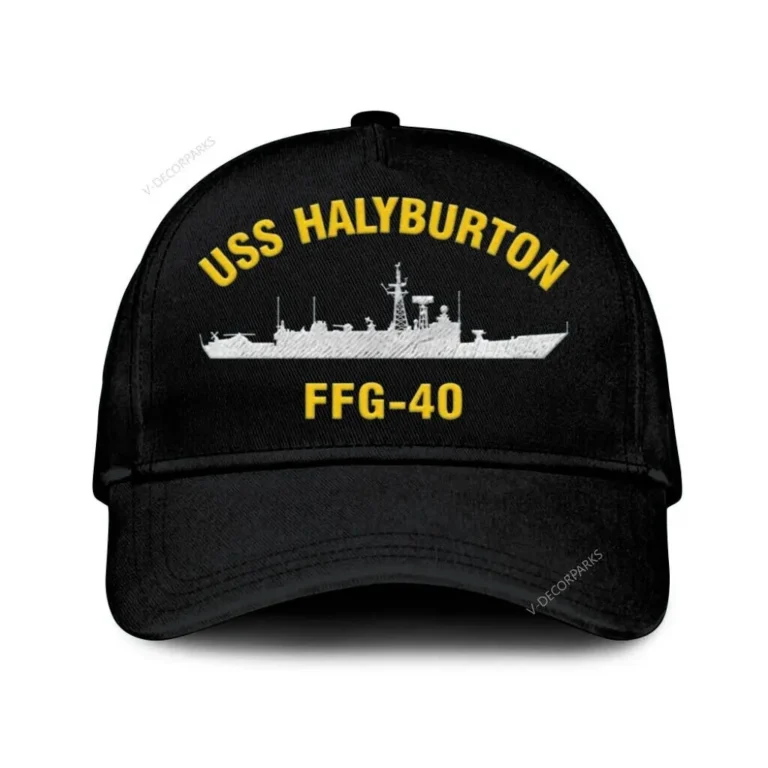 Uss Halyburton Ffg-40 Classic Cap, Custom Print/embroidered Us Navy Ships Classic Baseball Cap, Gift For Navy Veteran