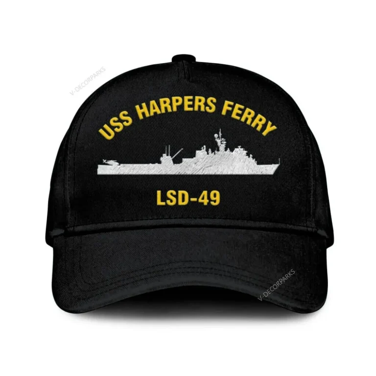 Uss Harpers Ferry Lsd-49 Classic Cap, Custom Print/embroidered Us Navy Ships Classic Baseball Cap, Gift For Navy Veteran