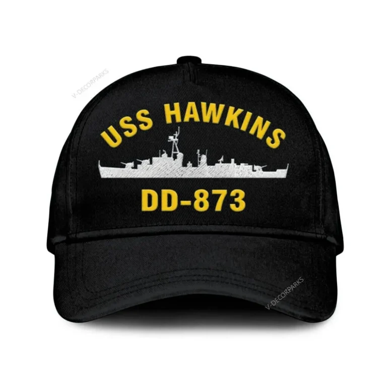Uss Hawkins Dd-873 Classic Cap, Custom Print/embroidered Us Navy Ships Classic Baseball Cap, Gift For Navy Veteran
