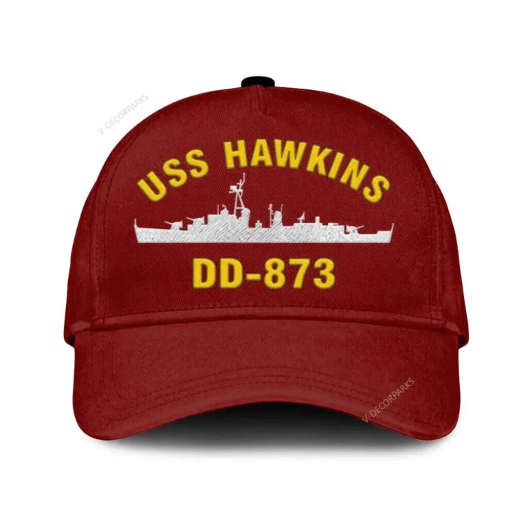 Uss Hawkins Dd-873 Classic Cap, Custom Print/embroidered Us Navy Ships Classic Baseball Cap, Gift For Navy Veteran