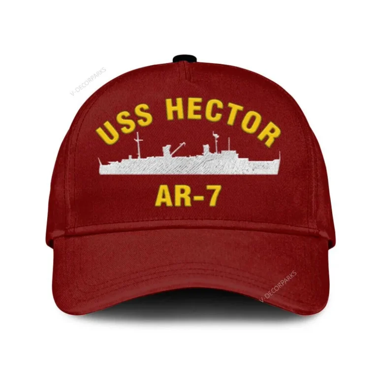 Uss Hector Ar-7 Classic Cap, Custom Print/embroidered Us Navy Ships Classic Baseball Cap, Gift For Navy Veteran