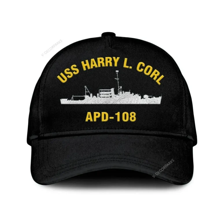 Uss Harry L. Corl Apd-108 Classic Cap, Custom Print/embroidered Us Navy Ships Classic Baseball Cap, Gift For Navy Veteran