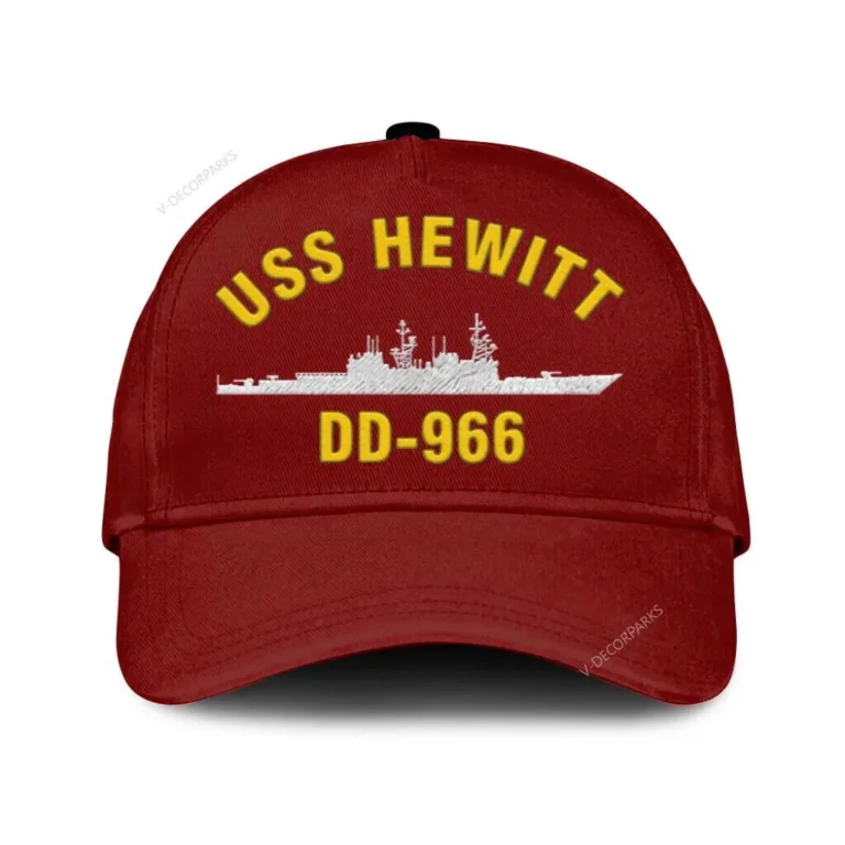 Uss Hewitt Dd-966 Classic Cap, Custom Print/embroidered Us Navy Ships Classic Baseball Cap, Gift For Navy Veteran