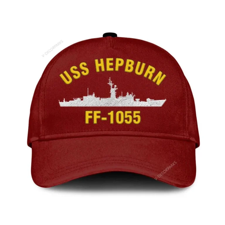 Uss Hepburn Ff-1055 Classic Cap, Custom Print/embroidered Us Navy Ships Classic Baseball Cap, Gift For Navy Veteran