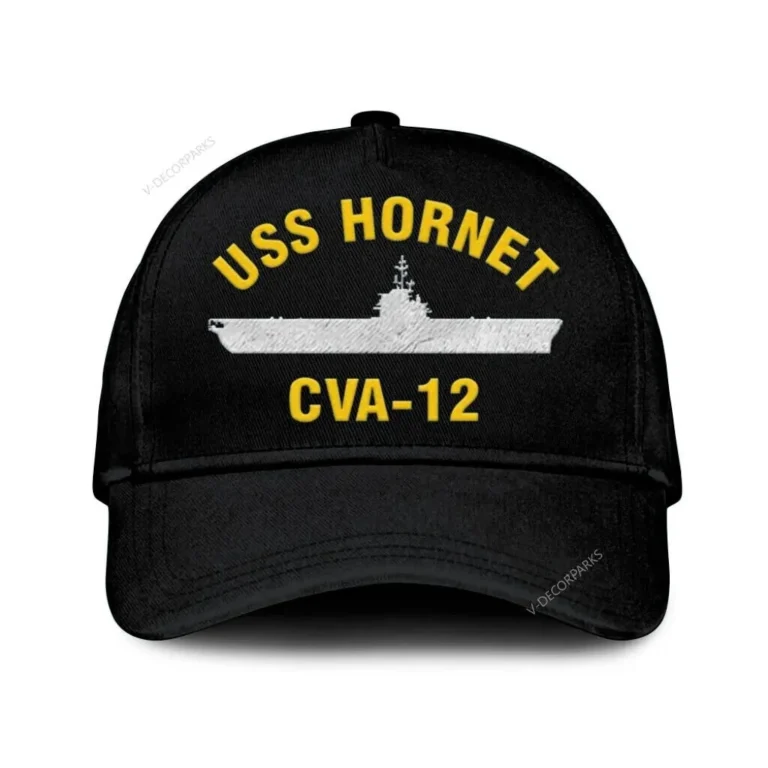 Uss Hornet Cva-12 Classic Cap, Custom Print/embroidered Us Navy Ships Classic Baseball Cap, Gift For Navy Veteran