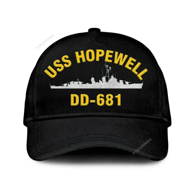Uss Hopewell Dd-681 Classic Cap, Custom Print/embroidered Us Navy Ships Classic Baseball Cap, Gift For Navy Veteran