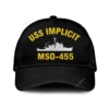 Uss Implicit Mso 455 Classic Cap, Custom Print/embroidered Us Navy Ships Classic Baseball Cap, Gift For Navy Veteran