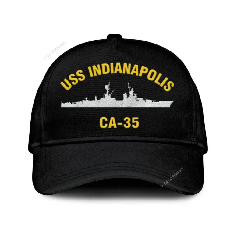 Uss Indianapolis Ca-35 Classic Cap, Custom Print/embroidered Us Navy Ships Classic Baseball Cap, Gift For Navy Veteran