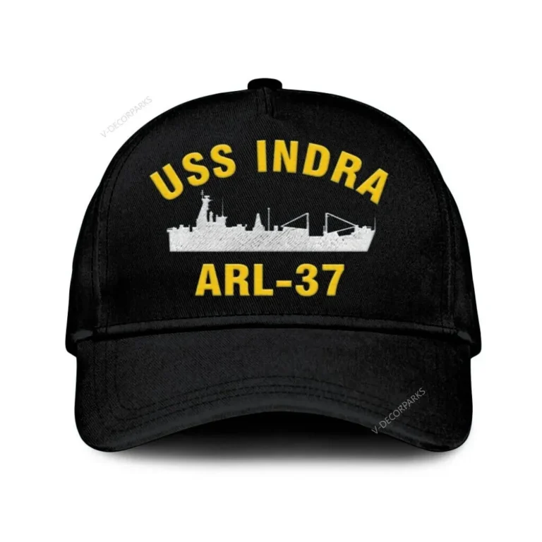 Uss Indra Arl-37 Classic Cap, Custom Print/embroidered Us Navy Ships Classic Baseball Cap, Gift For Navy Veteran