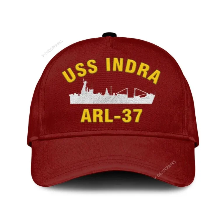 Uss Indra Arl-37 Classic Cap, Custom Print/embroidered Us Navy Ships Classic Baseball Cap, Gift For Navy Veteran