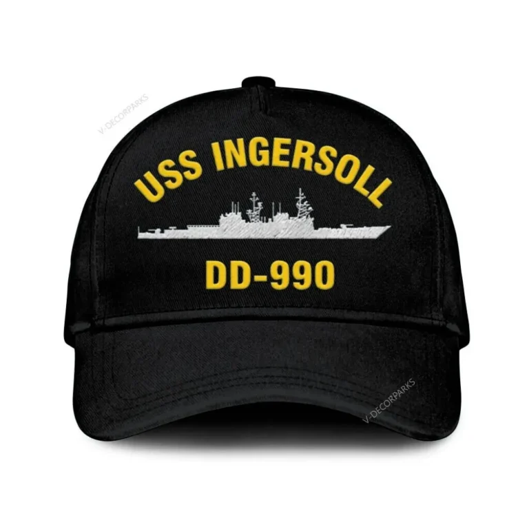 Uss Ingersoll Dd-990 Classic Cap, Custom Print/embroidered Us Navy Ships Classic Baseball Cap, Gift For Navy Veteran