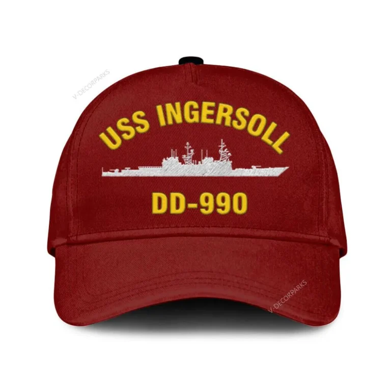 Uss Ingersoll Dd-990 Classic Cap, Custom Print/embroidered Us Navy Ships Classic Baseball Cap, Gift For Navy Veteran