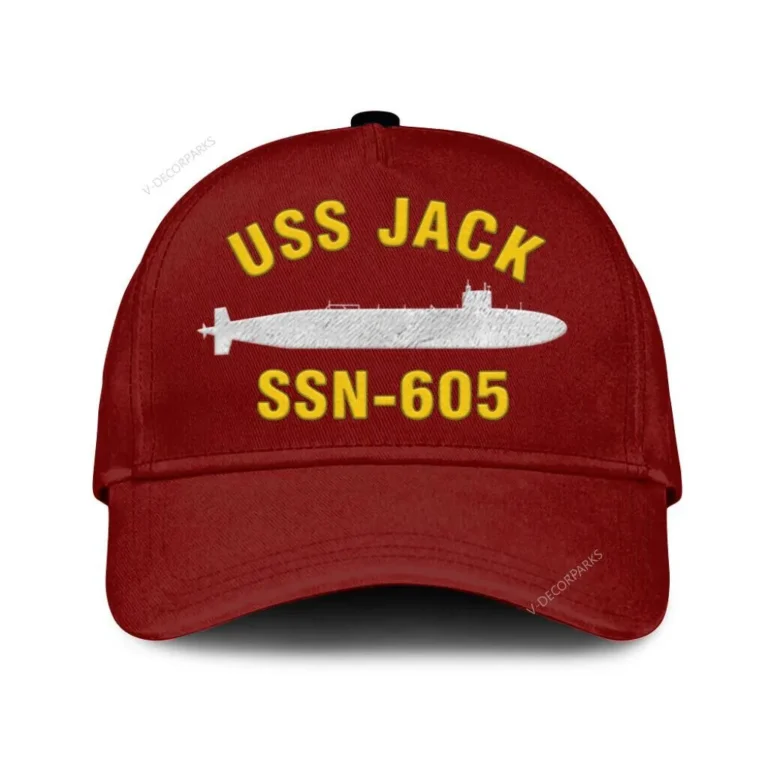 Uss Jack Ssn 605 Classic Cap, Custom Print/embroidered Us Navy Ships Classic Baseball Cap, Gift For Navy Veteran