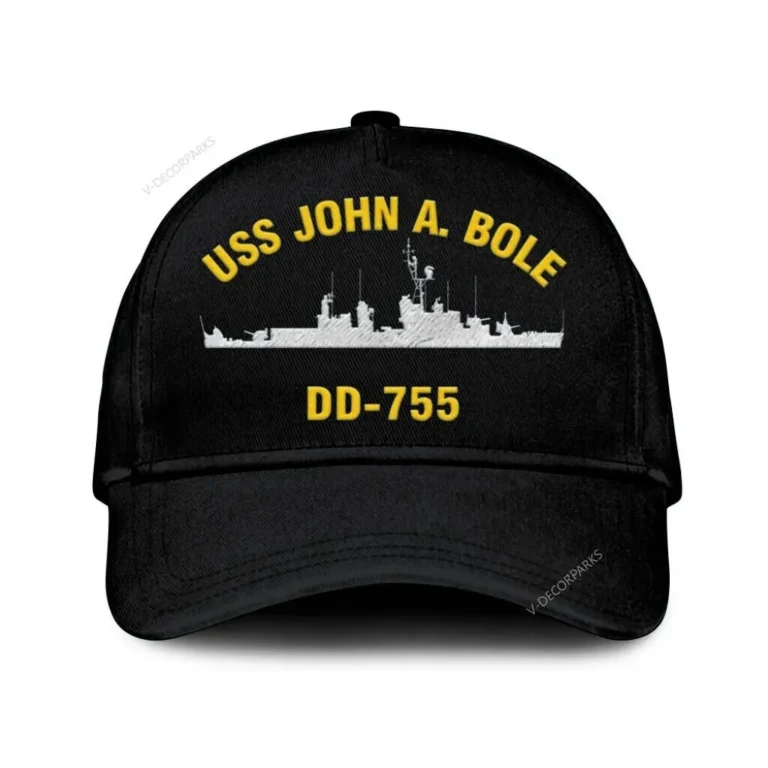 Uss John A. Bole Dd-755 Classic Cap, Custom Print/embroidered Us Navy Ships Classic Baseball Cap, Gift For Navy Veteran