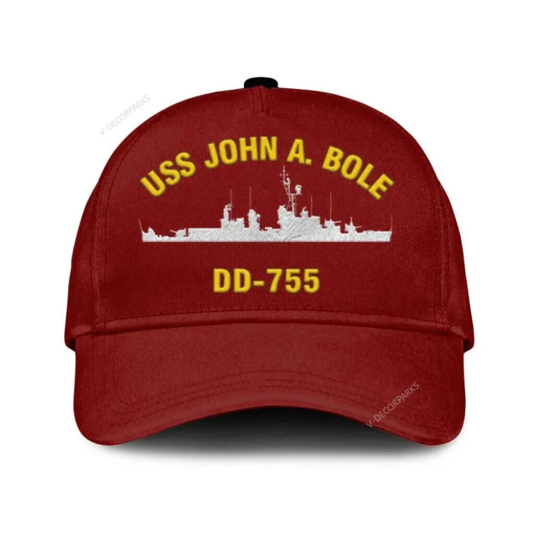 Uss John A. Bole Dd-755 Classic Cap, Custom Print/embroidered Us Navy Ships Classic Baseball Cap, Gift For Navy Veteran