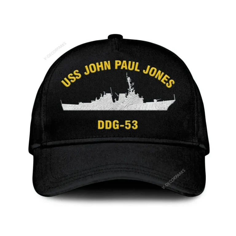 Uss John Paul Jones Ddg-53 Classic Cap, Custom Print/embroidered Us Navy Ships Classic Baseball Cap, Gift For Navy Veteran