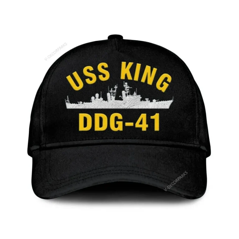 Uss King Ddg-41 Classic Cap, Custom Print/embroidered Us Navy Ships Classic Baseball Cap, Gift For Navy Veteran