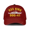 Uss King Ddg-41 Classic Cap, Custom Print/embroidered Us Navy Ships Classic Baseball Cap, Gift For Navy Veteran