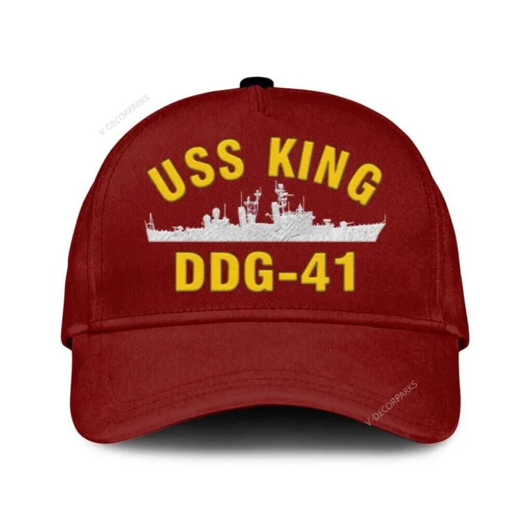 Uss King Ddg-41 Classic Cap, Custom Print/embroidered Us Navy Ships Classic Baseball Cap, Gift For Navy Veteran