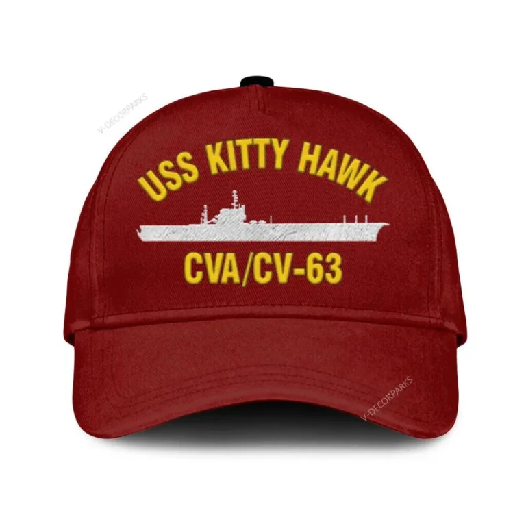 Uss Kitty Hawk Cv-63 Classic Cap, Custom Print/embroidered Us Navy Ships Classic Baseball Cap, Gift For Navy Veteran