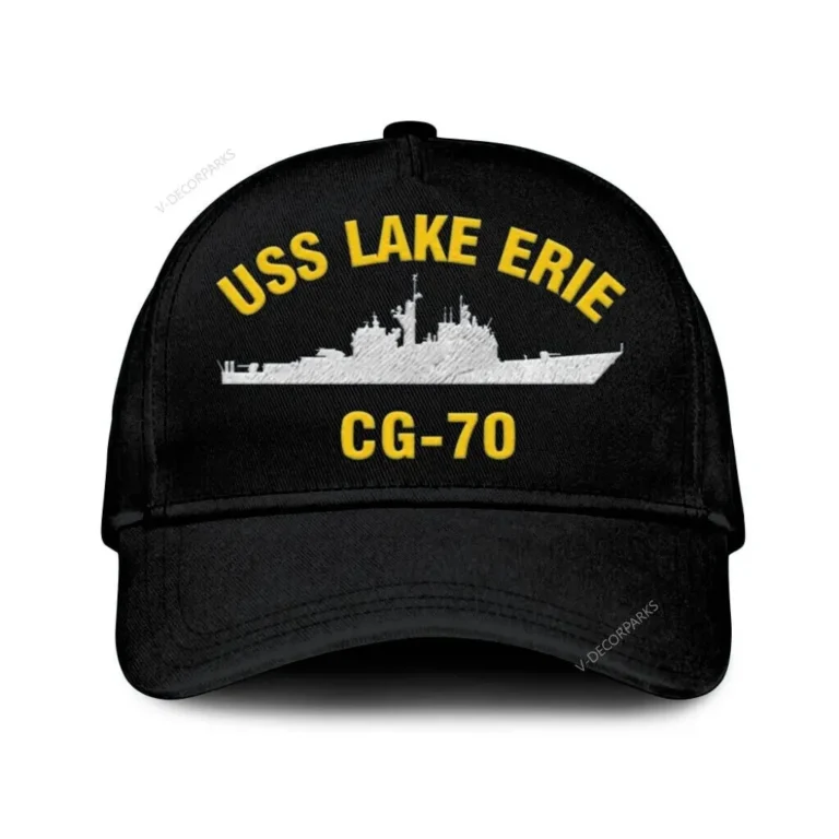 Uss Lake Erie Cg-70 Classic Cap, Custom Print/embroidered Us Navy Ships Classic Baseball Cap, Gift For Navy Veteran