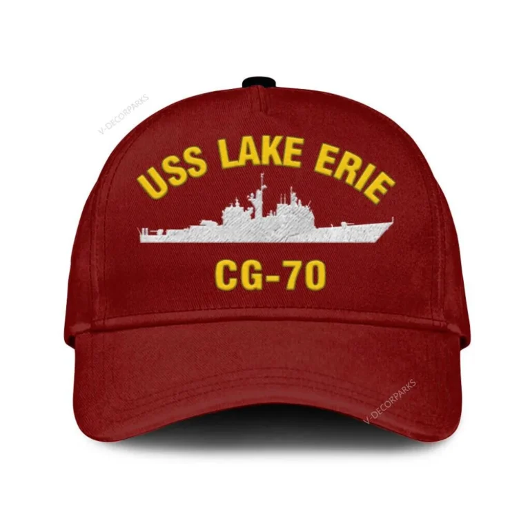 Uss Lake Erie Cg-70 Classic Cap, Custom Print/embroidered Us Navy Ships Classic Baseball Cap, Gift For Navy Veteran
