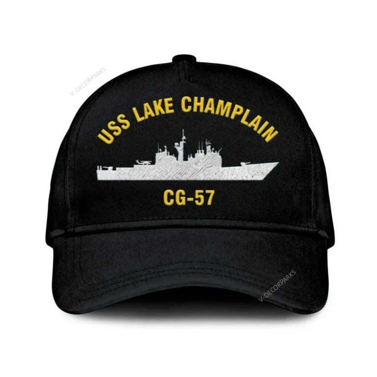 Uss Lake Champlain Cg-57 Classic Cap, Custom Print/embroidered Us Navy Ships Classic Baseball Cap, Gift For Navy Veteran