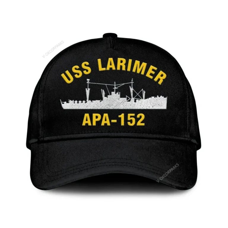 Uss Larimer Apa 152 Classic Cap, Custom Print/embroidered Us Navy Ships Classic Baseball Cap, Gift For Navy Veteran