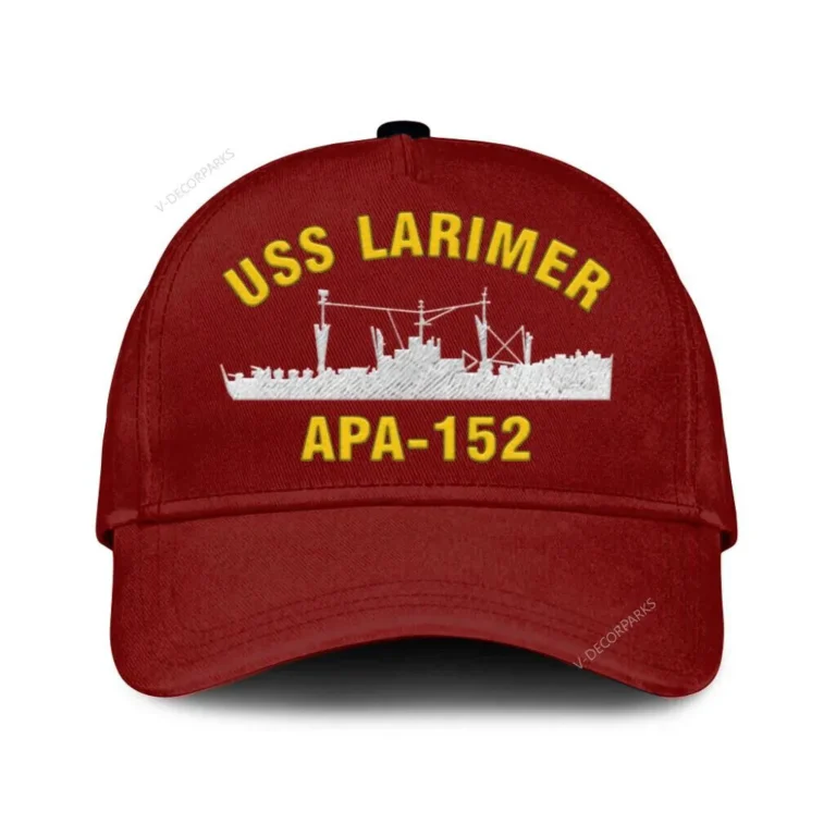 Uss Larimer Apa 152 Classic Cap, Custom Print/embroidered Us Navy Ships Classic Baseball Cap, Gift For Navy Veteran