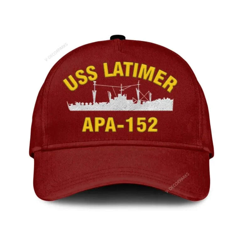 Uss Latimer Apa 152 Classic Cap, Custom Print/embroidered Us Navy Ships Classic Baseball Cap, Gift For Navy Veteran