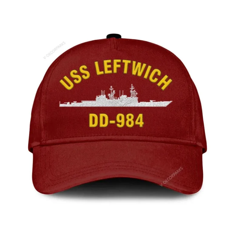 Uss Leftwich Dd 984 Classic Cap, Custom Print/embroidered Us Navy Ships Classic Baseball Cap, Gift For Navy Veteran