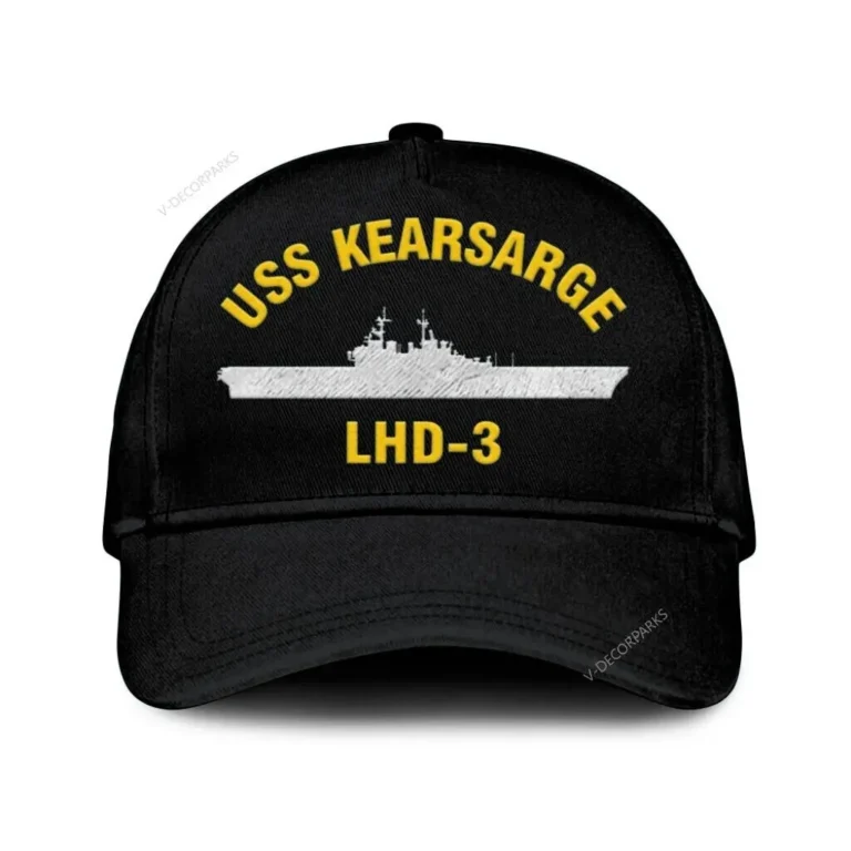 Uss Kearsarge Lhd-3 Classic Cap, Custom Print/embroidered Us Navy Ships Classic Baseball Cap, Gift For Navy Veteran