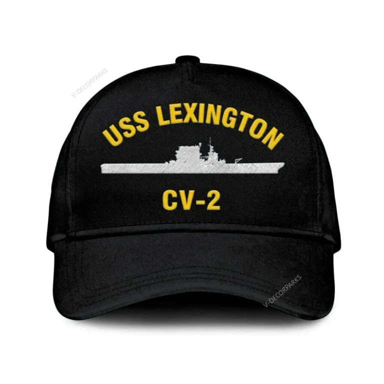 Uss Lexington Cv-2 Classic Cap, Custom Print/embroidered Us Navy Ships Classic Baseball Cap, Gift For Navy Veteran