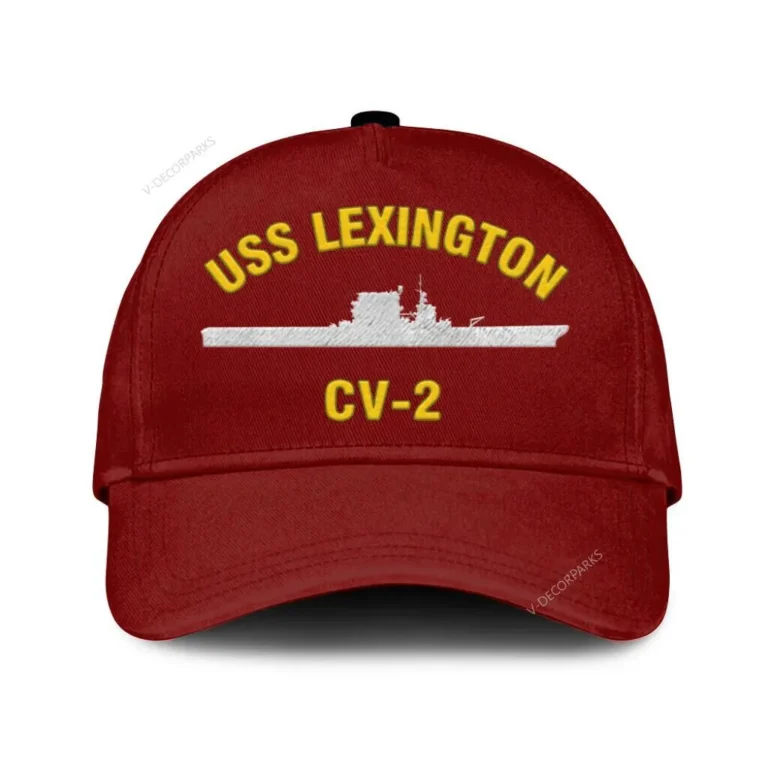 Uss Lexington Cv-2 Classic Cap, Custom Print/embroidered Us Navy Ships Classic Baseball Cap, Gift For Navy Veteran