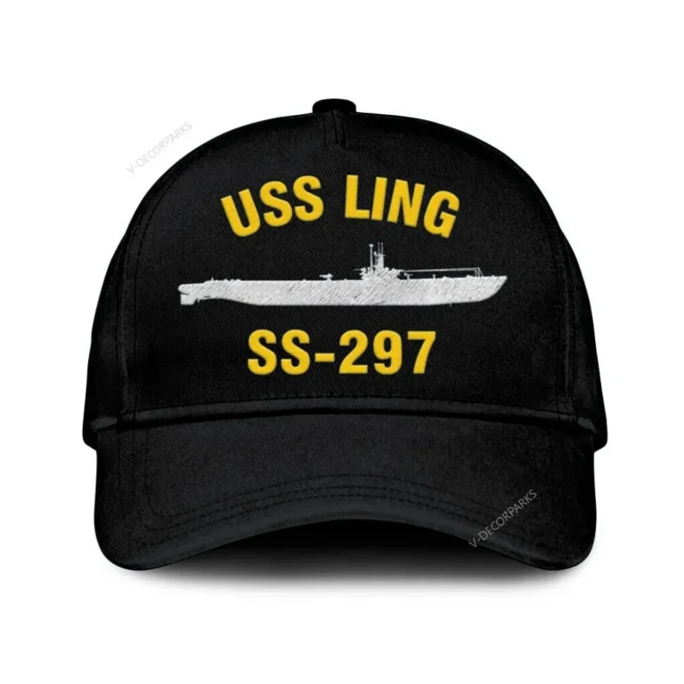 Uss Ling Ss-297 Classic Cap, Custom Print/embroidered Us Navy Ships Classic Baseball Cap, Gift For Navy Veteran