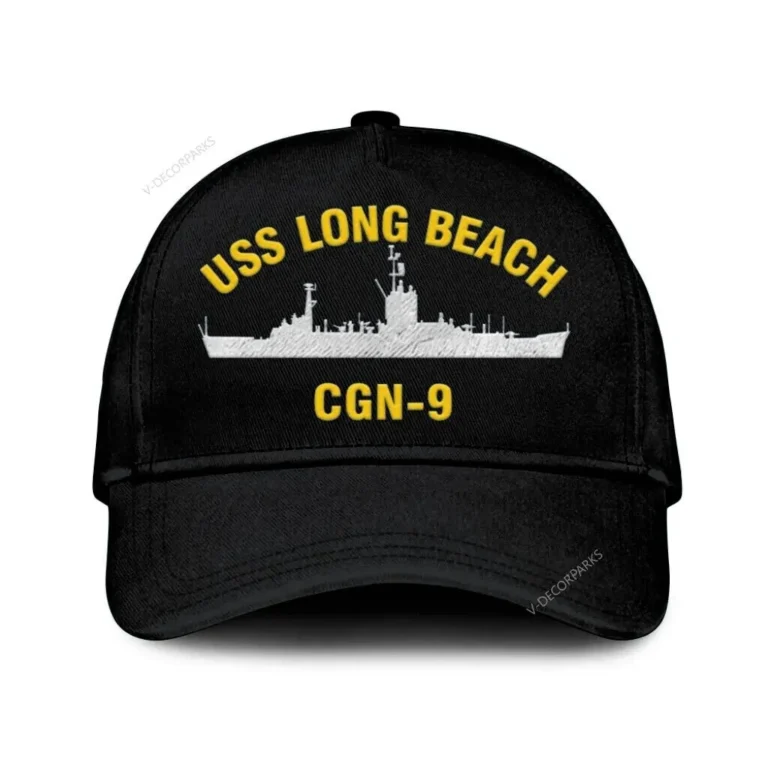 Uss Long Beach Cgn-9 Classic Cap, Custom Print/embroidered Us Navy Ships Classic Baseball Cap, Gift For Navy Veteran