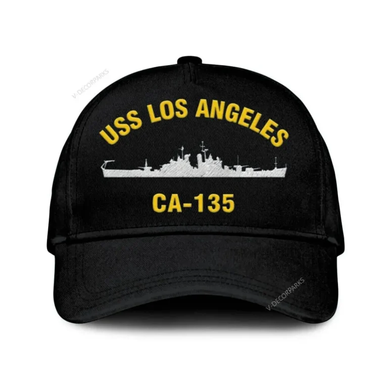Uss Los Angeles Ca-135 Classic Cap, Custom Print/embroidered Us Navy Ships Classic Baseball Cap, Gift For Navy Veteran