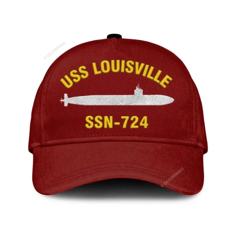 Uss Louisville Ssn-724 Classic Cap, Custom Print/embroidered Us Navy Ships Classic Baseball Cap, Gift For Navy Veteran