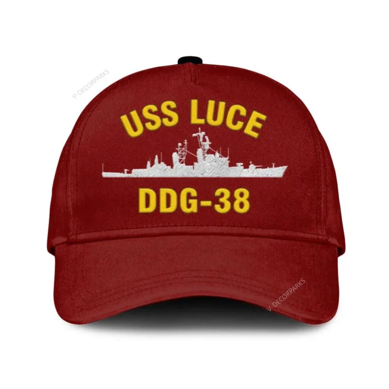 Uss Luce Ddg-38 Classic Cap, Custom Print/embroidered Us Navy Ships Classic Baseball Cap, Gift For Navy Veteran