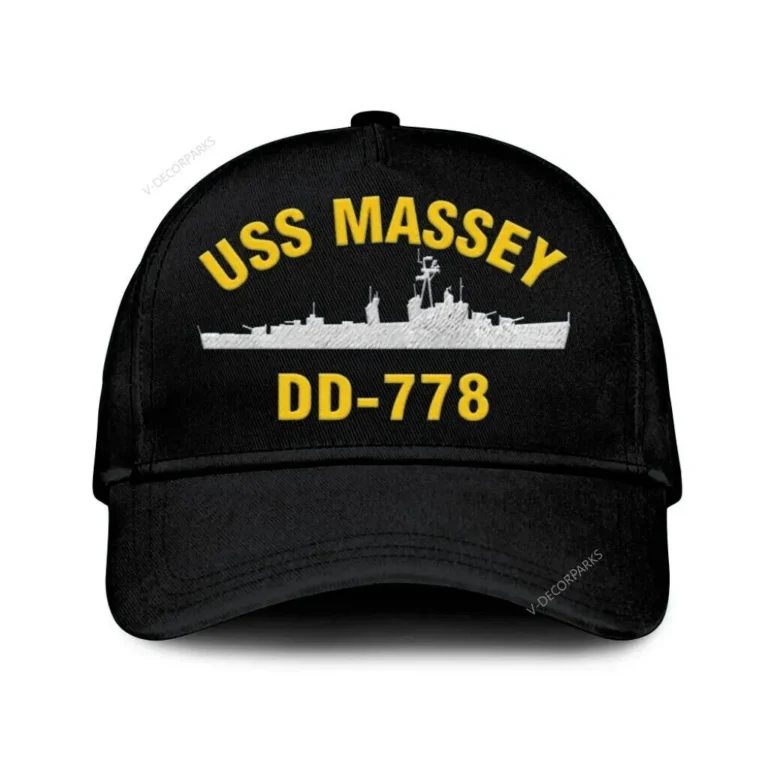 Uss Massey Dd-778 Classic Cap, Custom Print/embroidered Us Navy Ships Classic Baseball Cap, Gift For Navy Veteran