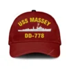 Uss Massey Dd-778 Classic Cap, Custom Print/embroidered Us Navy Ships Classic Baseball Cap, Gift For Navy Veteran