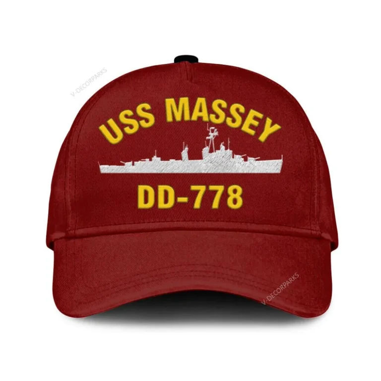 Uss Massey Dd-778 Classic Cap, Custom Print/embroidered Us Navy Ships Classic Baseball Cap, Gift For Navy Veteran