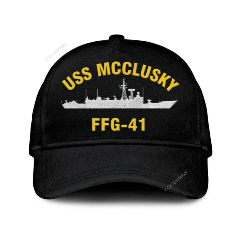 Uss Mcclusky Ffg-41 Classic Cap, Custom Print/embroidered Us Navy Ships Classic Baseball Cap, Gift For Navy Veteran