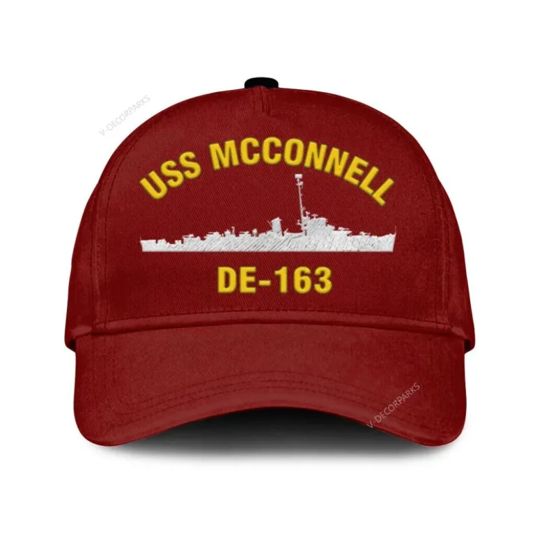 Uss Mcconnell De -163 Classic Cap, Custom Print/embroidered Us Navy Ships Classic Baseball Cap, Gift For Navy Veteran