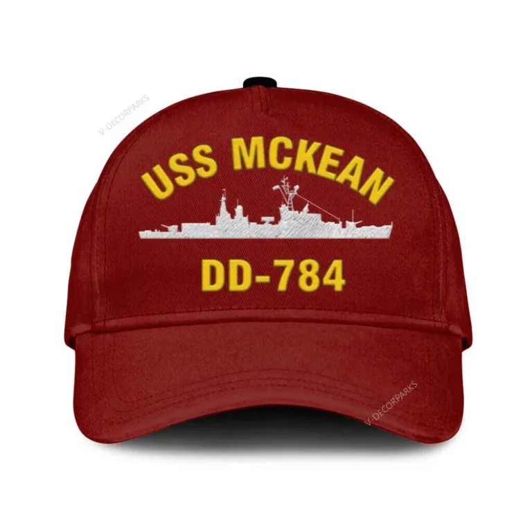 Uss Mckean Dd-784 Classic Cap, Custom Print/embroidered Us Navy Ships Classic Baseball Cap, Gift For Navy Veteran