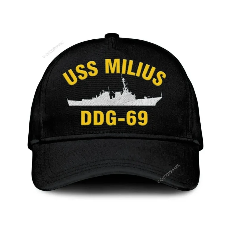 Uss Milius Ddg 69 Classic Cap, Custom Print/embroidered Us Navy Ships Classic Baseball Cap, Gift For Navy Veteran