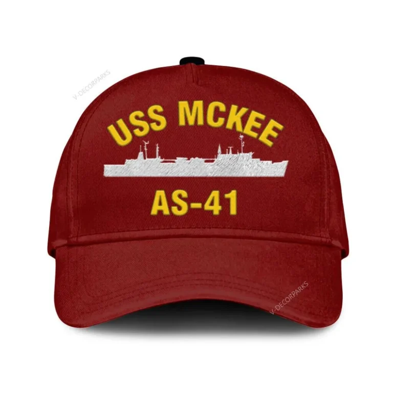 Uss Mckee As 41 Classic Cap, Custom Print/embroidered Us Navy Ships Classic Baseball Cap, Gift For Navy Veteran