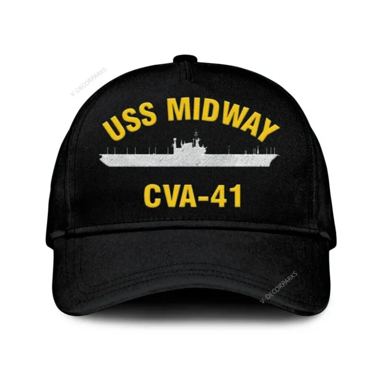 Uss Midway Cva-41 Classic Cap, Custom Print/embroidered Us Navy Ships Classic Baseball Cap, Gift For Navy Veteran