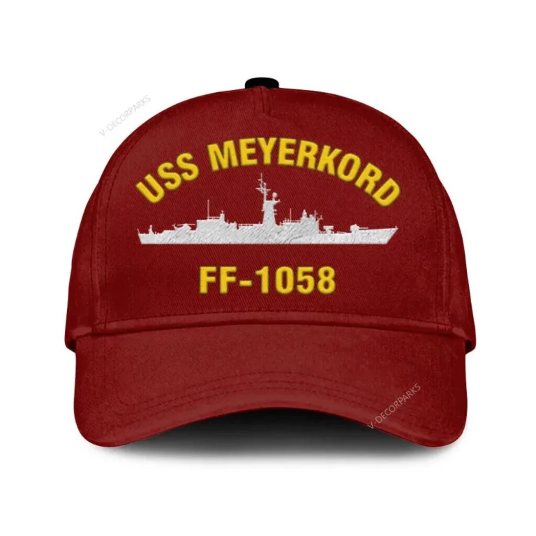 Uss Meyerkord Ff-1058 Classic Cap, Custom Print/embroidered Us Navy Ships Classic Baseball Cap, Gift For Navy Veteran
